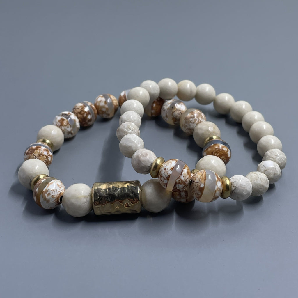 One Line Tibetan Agate & Riverstone