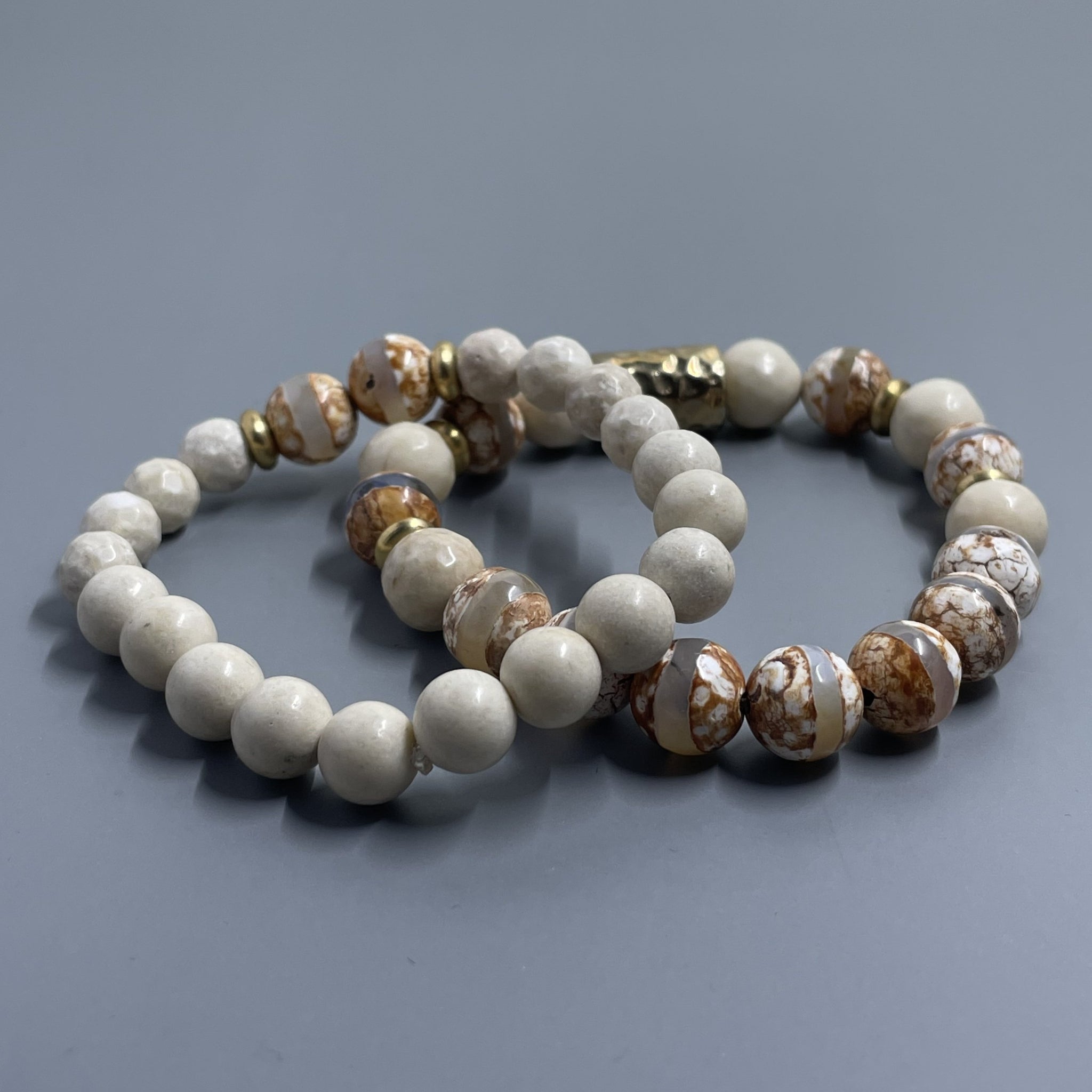 One Line Tibetan Agate & Riverstone
