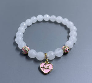 Jade Pink Evil Eye Heart