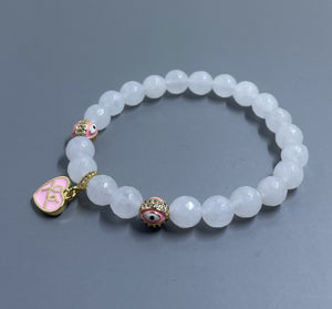 Jade Pink Evil Eye Heart