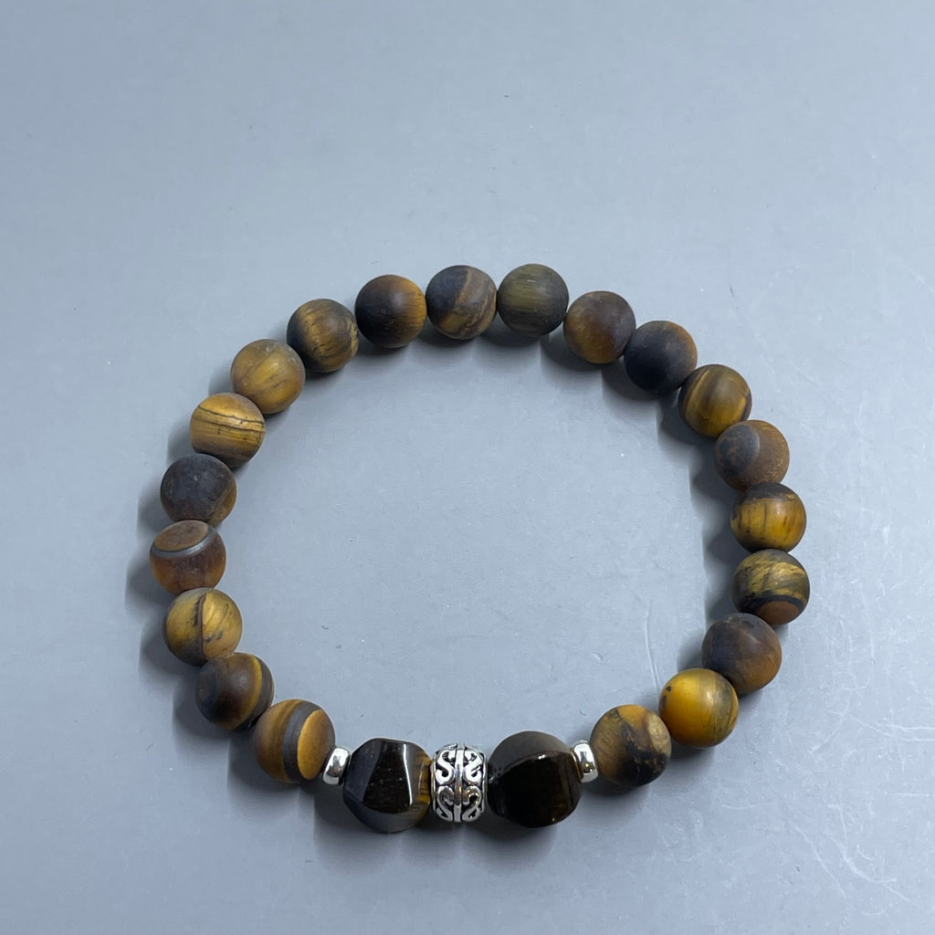 Matte Tiger Eye Sterling Silver
