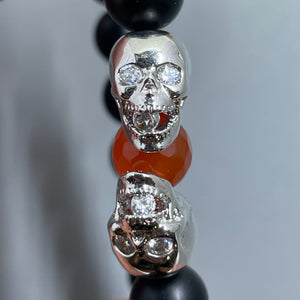 Onyx Carnelian Skulls