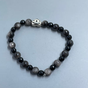 Silver Obsidian Heart