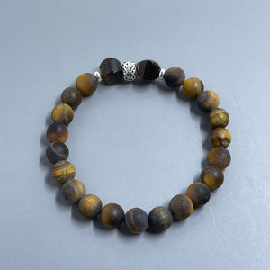 Matte Tiger Eye Sterling Silver
